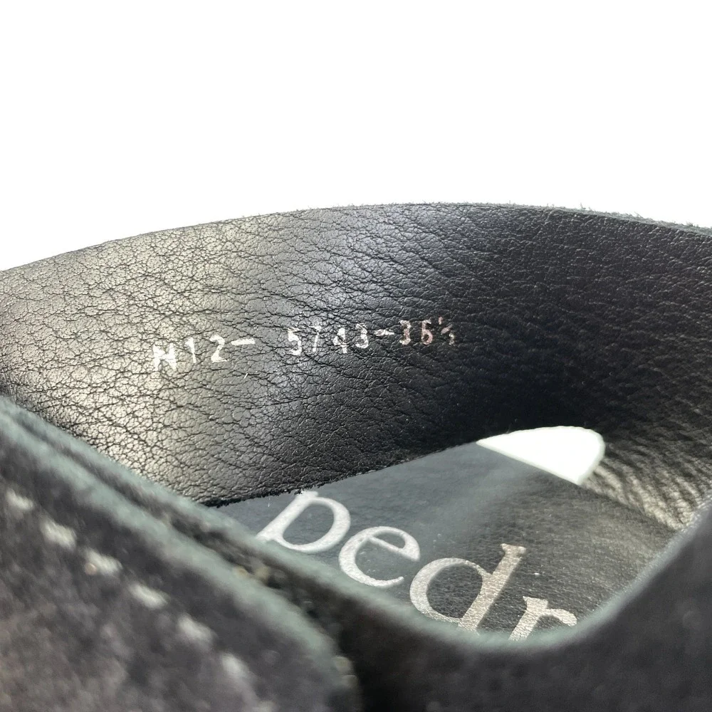 Pedro Garcia Platform Wedge Sandals Womens Size 36.5 US 6.5 Black Suede Shoes
